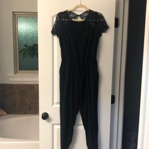 LOFT Lace sleeved jumpsuit